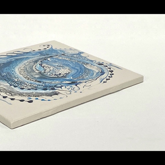 Original Acrylic Abstract Art 6”x6” Ceramic Tile - Picture 4 of 10